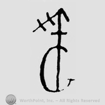 An arrow over letter G.