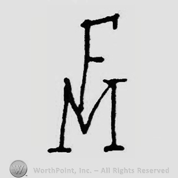 Leter F written above letter M.