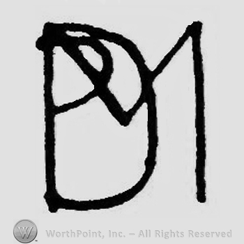 Letters D P M written one over another.