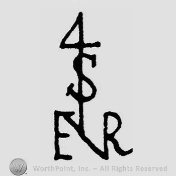 Initials E R and S above; on top number 4.
