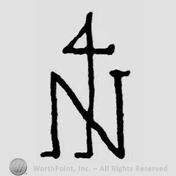 Letter N and a 4 over.