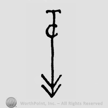 An arrow and letters t ,c.