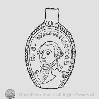 Writing "G. G. Washington" in semicircle above bust of Washington large three-quarter view in uniform, facing left