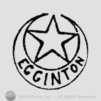 Star inside moon writing "Egginton" on it