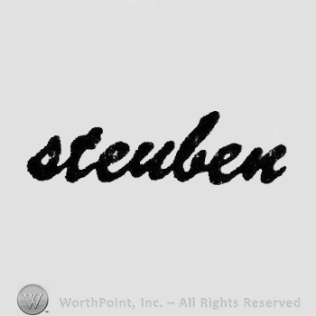 Bold italic handwriting "steuben"