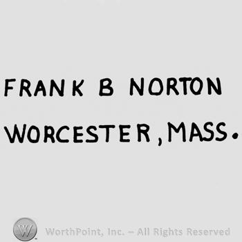 Frank B Norton capital written on top, Worcester, Mass. written under