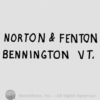 Norton & Fenton: written on top, Bennington Vt.: written under