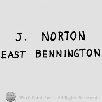 J. Norton writtten above, East Bennington written under.