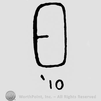 Oval, '10 written under
