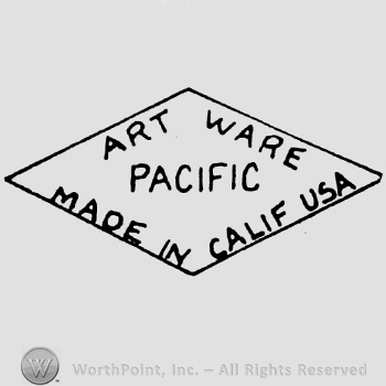 Writings inside a diamond shape: Art Ware Pacific, Made in Calif USA