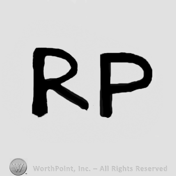 Hand lettered: R P