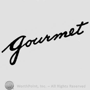 Handwritten on a slanted line: gourmet
