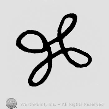 Curved line that forms 5 ovals: 4 in the corners and 1 in the middle