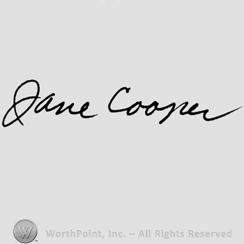 Hand lettered signature: Jane Cooper
