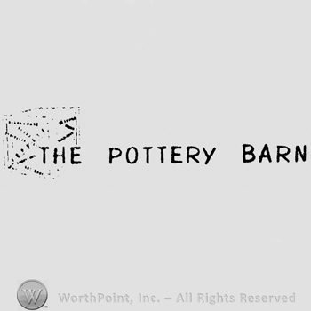 The Pottery Barn: capital written on the right. On the left is a box