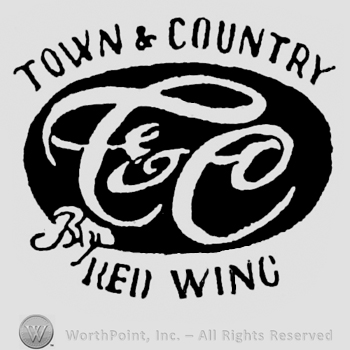 Written above: Town & Country, written below: Red Wing. Written in the middle inside a black oval: Teo C