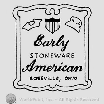 Early Stoneware American Roseville Ohio written on a label