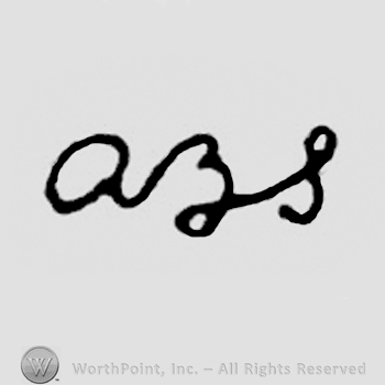 Hand lettered initials: a b s