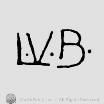 Hand lettered initials: L.V.B.