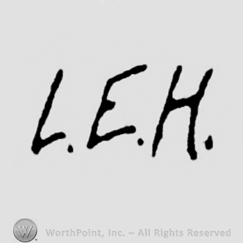 Hand lettered initials: L.E.H.