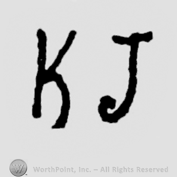 Hand lettered initials: K J