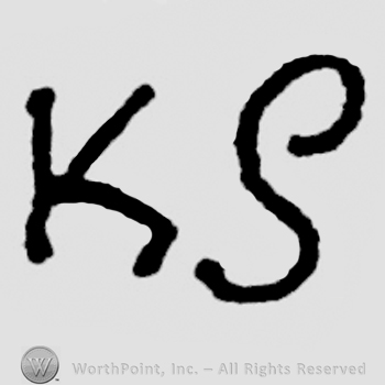 Hand lettered initials: K S