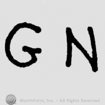 Hand lettered initials: G N