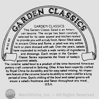 Garden Classics written on a curved ribbon above a writings