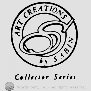 Art Decorations written above, by Sabin written below. In the center is a stylish initial S. All inside a circle