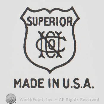 Uppercase Superior NCCo inside a shield, Made in USA written below with uppercase letters