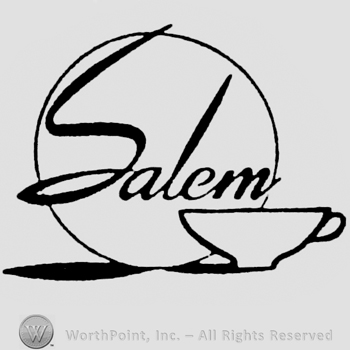 Salem written on a plate, next to a coffee cup