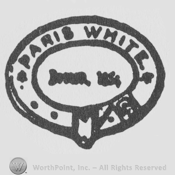 a leather belt with Paris White written in uppercase letters