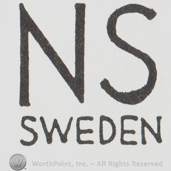the initials NS above SWEDEN written with uppercase letters