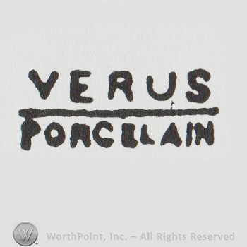 the words VERUS PORCELAIN in uppercase letters, horizontal line in between