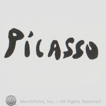 the word PICASSO in uppercase letters