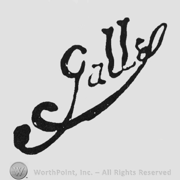Oblique handwriting "Galle" underlined