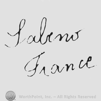Handwriting "Sabino" up, "France" under