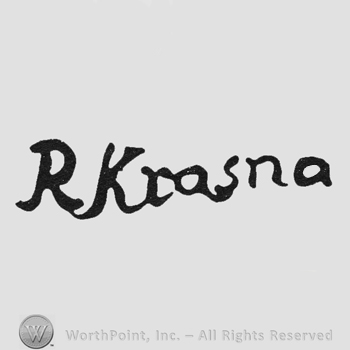 Sylish handwriting "R. Krasna"
