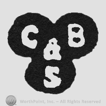 White initials CB&S inside three black circles