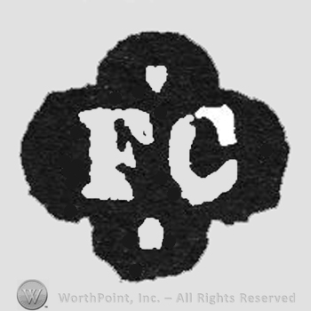 White initials FC inside black shape