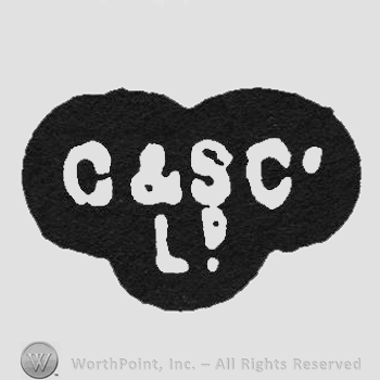 White initials C&SC up Ld under inside three black circles