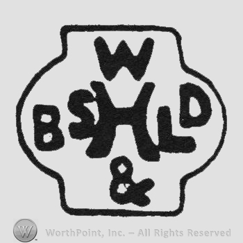 Bold initials W up & down BSHLD middle on a pot