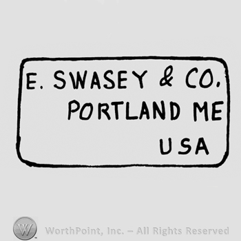 capital letters E.SWASEY & CO up PORTLAND ME down USA under inside a rectangle with rounded corners