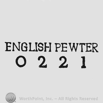 Bold capital writing English Pewter up 0221 under