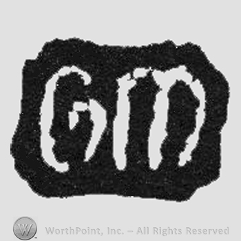 White initials GM inside a black shape