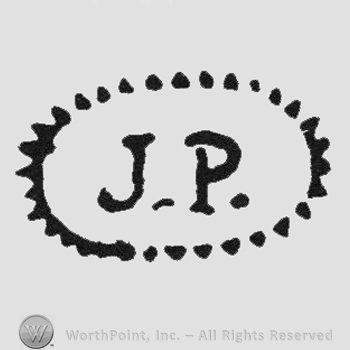 Initials JP inside a dotted oval