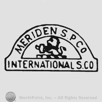 Label Meriden SPCo up International S Co under lion holding cup middle