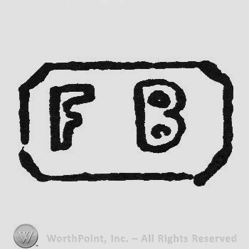 label with hollow initials FB