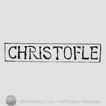 Label writing Christofle in capital letters