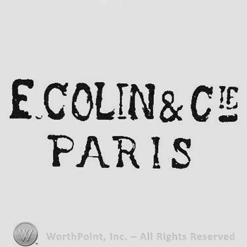 Writing in capital letters E Colin & Cie up Paris under